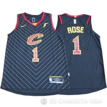 Camiseta Derrick Rose #1 Cleveland Cavaliers Statement 2017-18 Negro
