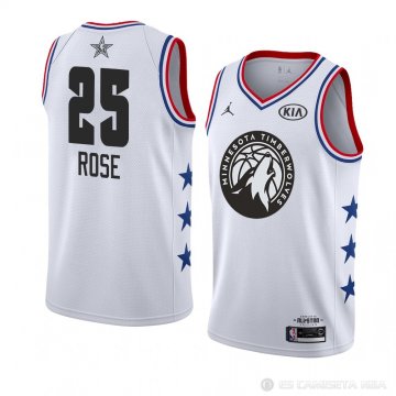 Camiseta Derrick Rose #25 All Star 2019 Minnesota Timberwolves Blanco