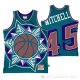 Camiseta Donovan Mitchell NO 45 Utah Jazz Mitchell & Ness Big Face Azul