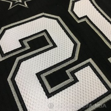 Camiseta Duncan #21 San Antonio Spurs Autentico Negro