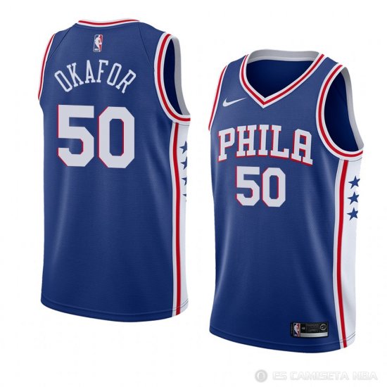Camiseta Emeka Okafor #50 Philadelphia 76ers Icon 2018 Azul - Haga un click en la imagen para cerrar