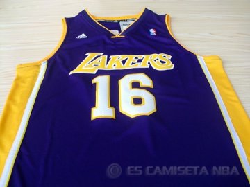 Camiseta Gasol #16 Los Angeles Lakers Violeta