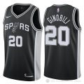Camiseta Ginobili #20 San Antonio Spurs Autentico 2017-18 Negro
