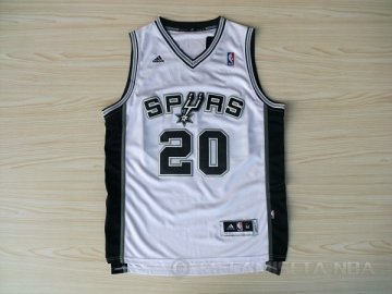 Camiseta Ginobili #20 San Antonio Spurs Blanco