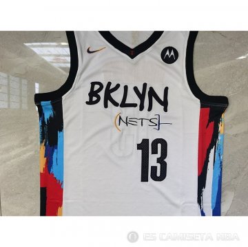 Camiseta James Harden NO 13 Brooklyn Nets Ciudad 2020-21 Blanco