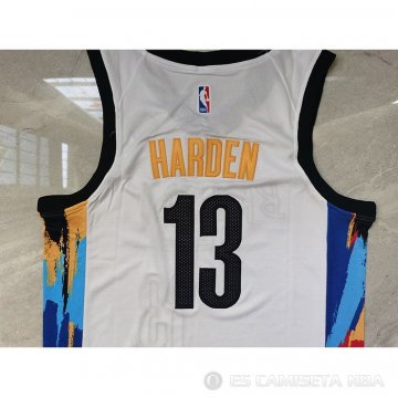 Camiseta James Harden NO 13 Brooklyn Nets Ciudad 2020-21 Blanco