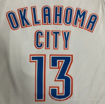 Camiseta James Harden NO 13 Oklahoma City Thunder Association Blanco