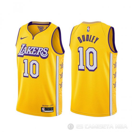 Camiseta Jared Dudley #10 Los Angeles Lakers Ciudad 2019-20 Amarillo - Haga un click en la imagen para cerrar