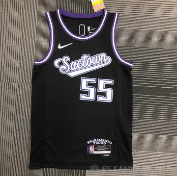 Camiseta Jason Williams NO 55 Sacramento Kings Ciudad 2021-22 Negro