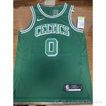 Camiseta Jayson Tatum #0 Boston Celtics Ciudad Autentico Verde