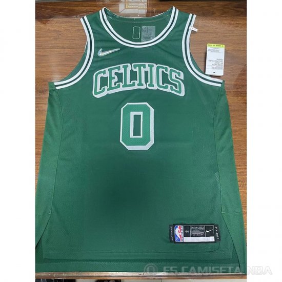 Camiseta Jayson Tatum #0 Boston Celtics Ciudad Autentico Verde - Haga un click en la imagen para cerrar