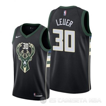 Camiseta Jon Leuer #30 Milwaukee Bucks Statement Negro