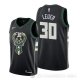 Camiseta Jon Leuer #30 Milwaukee Bucks Statement Negro