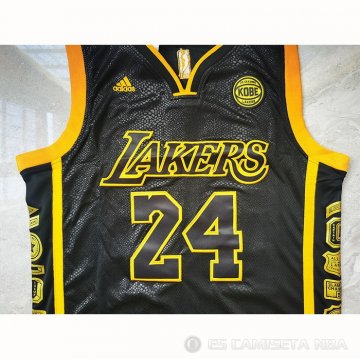Camiseta Kobe Bryant NO 24 Los Angeles Lakers Retired Negro