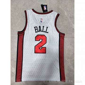 Camiseta Lonzo Ball #2 Chicago Bulls Ciudad 2022-23 Blanco