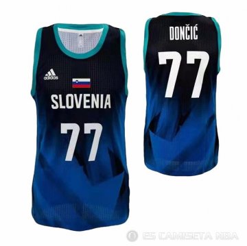 Camiseta Luka Doncic NO 77 Slovenia Tokyo 2021 Azul2