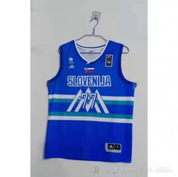 Camiseta Luka Doncic NO 77 Slovenia Tokyo 2021 Azul