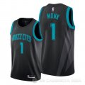 Camiseta Malik Monk #1 Charlotte Hornets Ciudad Edition Negro