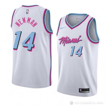 Camiseta Malik Newman #14 Miami Heat Ciudad 2018 Blanco