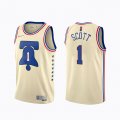 Camiseta Mike Scott NO 1 Philadelphia 76ers Earned 2020-21 Crema