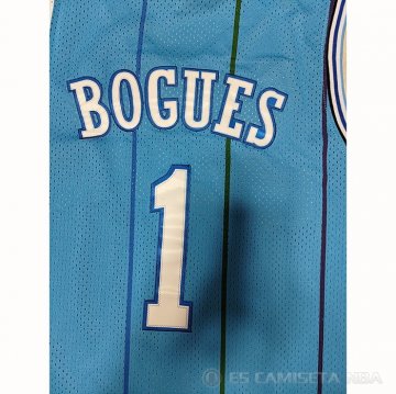 Camiseta Muggsy Bogues #1 Charlotte Hornets Retro Azul