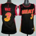 Camiseta Vibe Wade #3 Miami Heat Mujer Negro