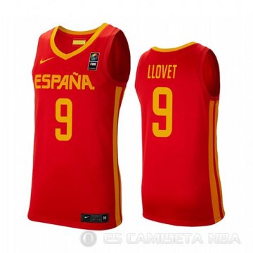 Camiseta Nacho Llovet #9 Espana 2019 FIBA Baketball World Cup Rojo