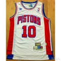 Camiseta Rodman #10 Detroit Pistons Blanco