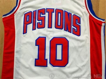 Camiseta Rodman #10 Detroit Pistons Blanco