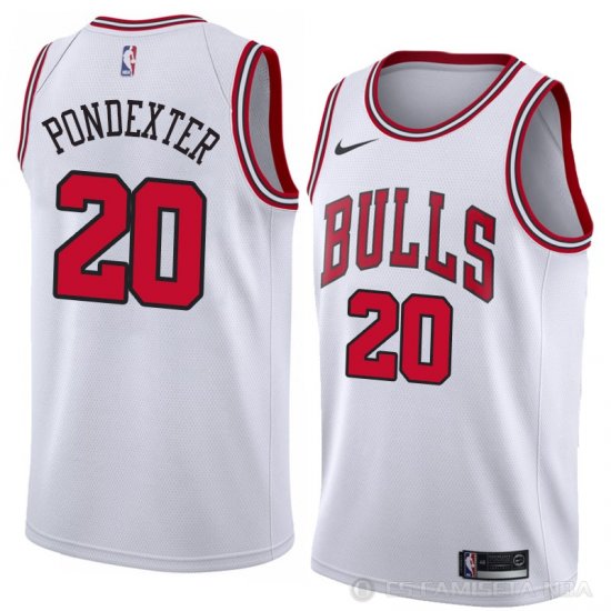 Camiseta Quincy Pondexter #20 Chicago Bulls Association 2018 Blanco - Haga un click en la imagen para cerrar