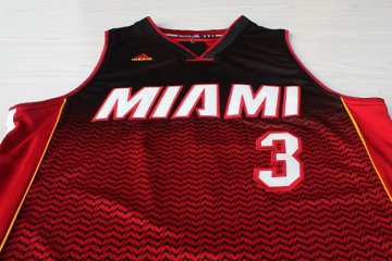 Camiseta Wade #3 Heats Resuenan Moda Rojo Negro