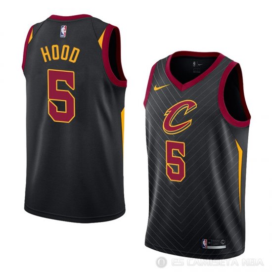 Camiseta Rodney Hood #5 Cleveland Cavaliers Statement 2018 Negro - Haga un click en la imagen para cerrar