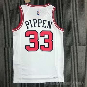 Camiseta Scottie Pippen NO 33 Chicago Bulls Association 2021 Blanco