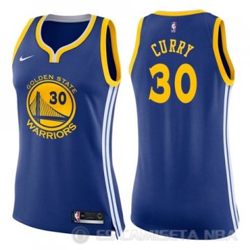 Camiseta Stephen Curry #30 Golden State Warriors Mujer Nike Icon 2017-18 Azul