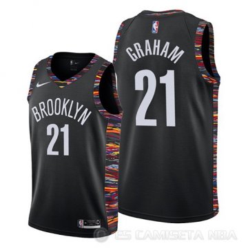 Camiseta Treveon Graham #21 Brooklyn Nets Ciudad Edition Negro