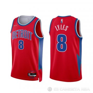 Camiseta Trey Lyles NO 8 Detroit Pistons Ciudad 2021-22 Rojo