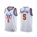 Camiseta Will Barton NO 5 Denver Nuggets Earned 2020-21 Blanco