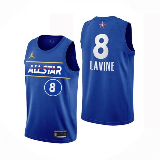 Camiseta Zach Lavine #8 All Star 2021 Chicago Bulls Azul - Haga un click en la imagen para cerrar