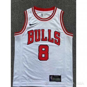 Camiseta Zach Lavine #8 Chicago Bulls Nino Association Blanco