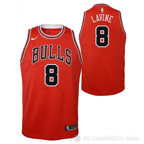 Camiseta Zach Lavine #8 Chicago Bulls Nino Icon Rojo - Haga un click en la imagen para cerrar