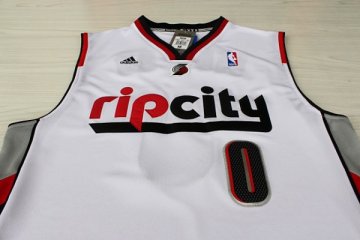 Camiseta retro Lillard #0 Portland Trail Blazers Blanco
