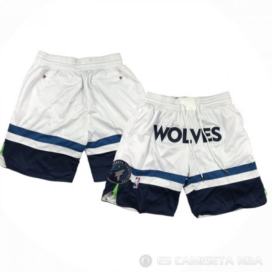 Pantalone Minnesota Timberwolves Just Don Blanco - Haga un click en la imagen para cerrar