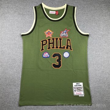 Camiseta Allen Iverson #3 Philadelphia 76ers Mitchell & Ness 1996-97 Verde