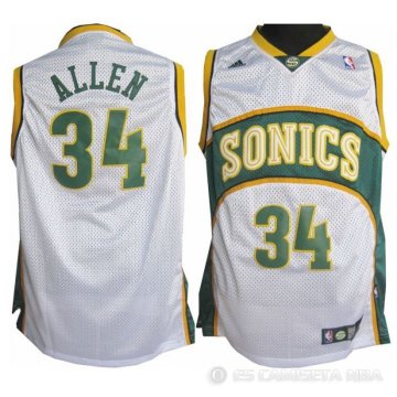 Camiseta Allen Sonics #34 Seattle SuperSonics Blanco