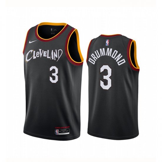 Camiseta Andre Drummond NO 3 Cleveland Cavaliers Ciudad 2020-21 Negro - Haga un click en la imagen para cerrar