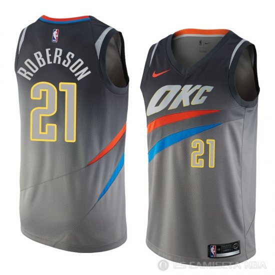 Camiseta Andre Roberson #21 Oklahoma City Thunder Ciudad 2018 Gris - Haga un click en la imagen para cerrar