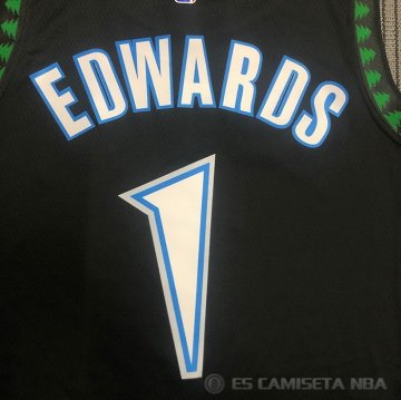 Camiseta Anthony Edwards NO 1 Minnesota Timberwolves Classics Negro