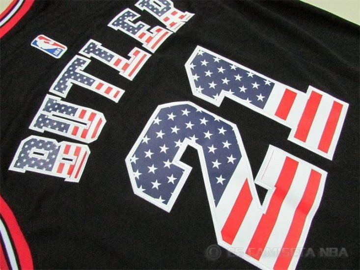 Camiseta Butler #21 Bandera Americana Negro - Haga un click en la imagen para cerrar