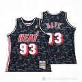 Camiseta Bape #93 Miami Heat Hardwood Classic Negro