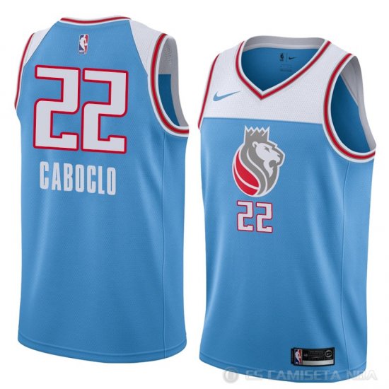 Camiseta Bruno Caboclo #22 Sacramento Kings Ciudad 2018 Azul - Haga un click en la imagen para cerrar